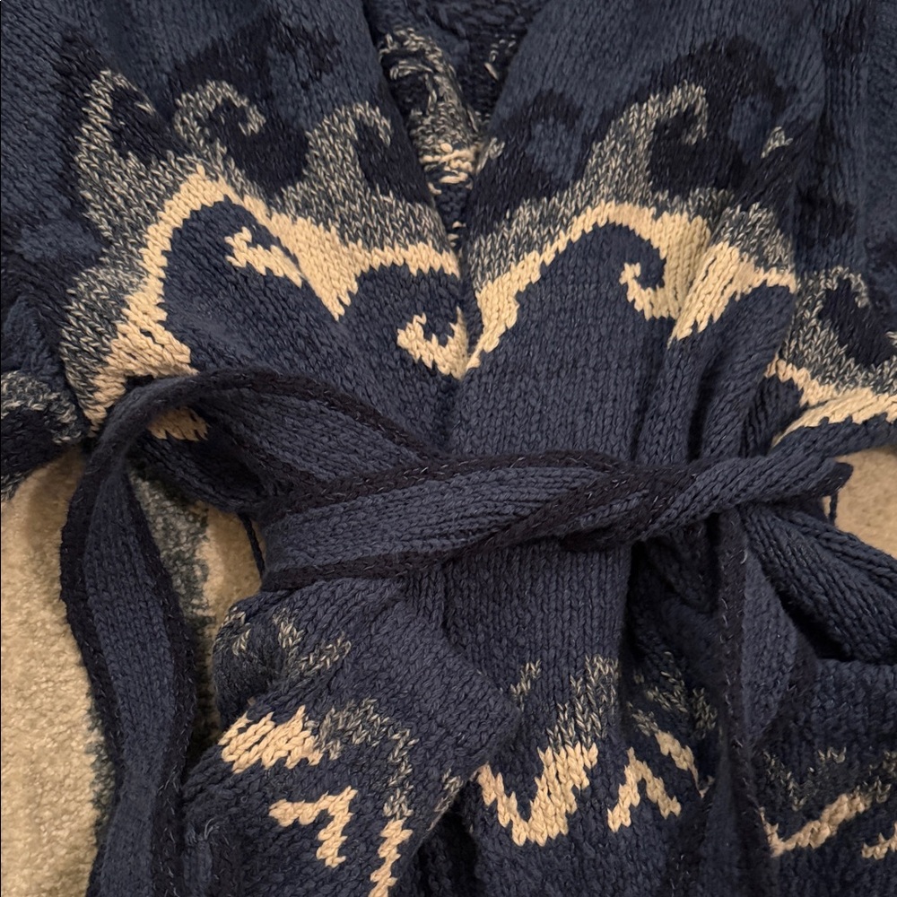 Polo Ralph Lauren Wrap Cardigan in Caroline Multi Blue - Picture 5 of 6